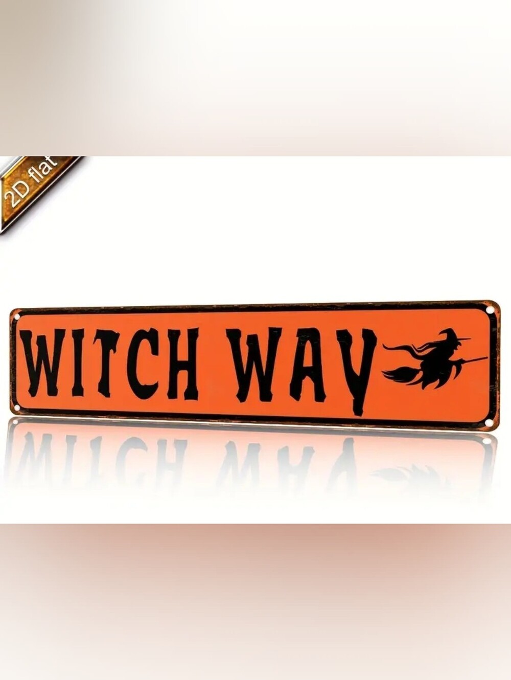 Orange 'Witch Way' Decorative Sign